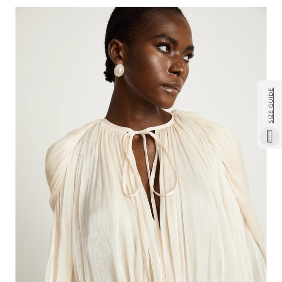 Cream Ruched Smocked Mini Sundress- New - XL - Picture 2 of 11